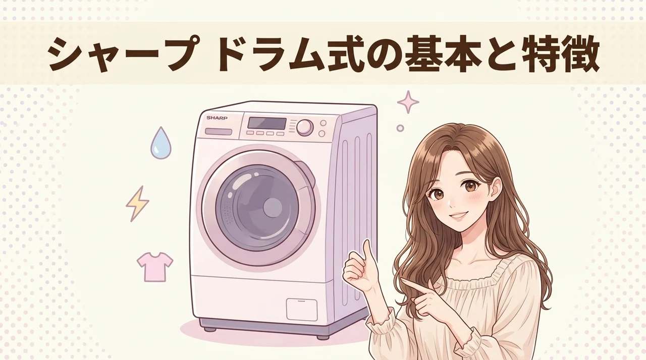 シャープのドラム式洗濯機の特徴と基本スペック